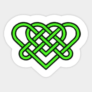 Celtic Eternal Love Knot Romantic Heart Green Design Sticker